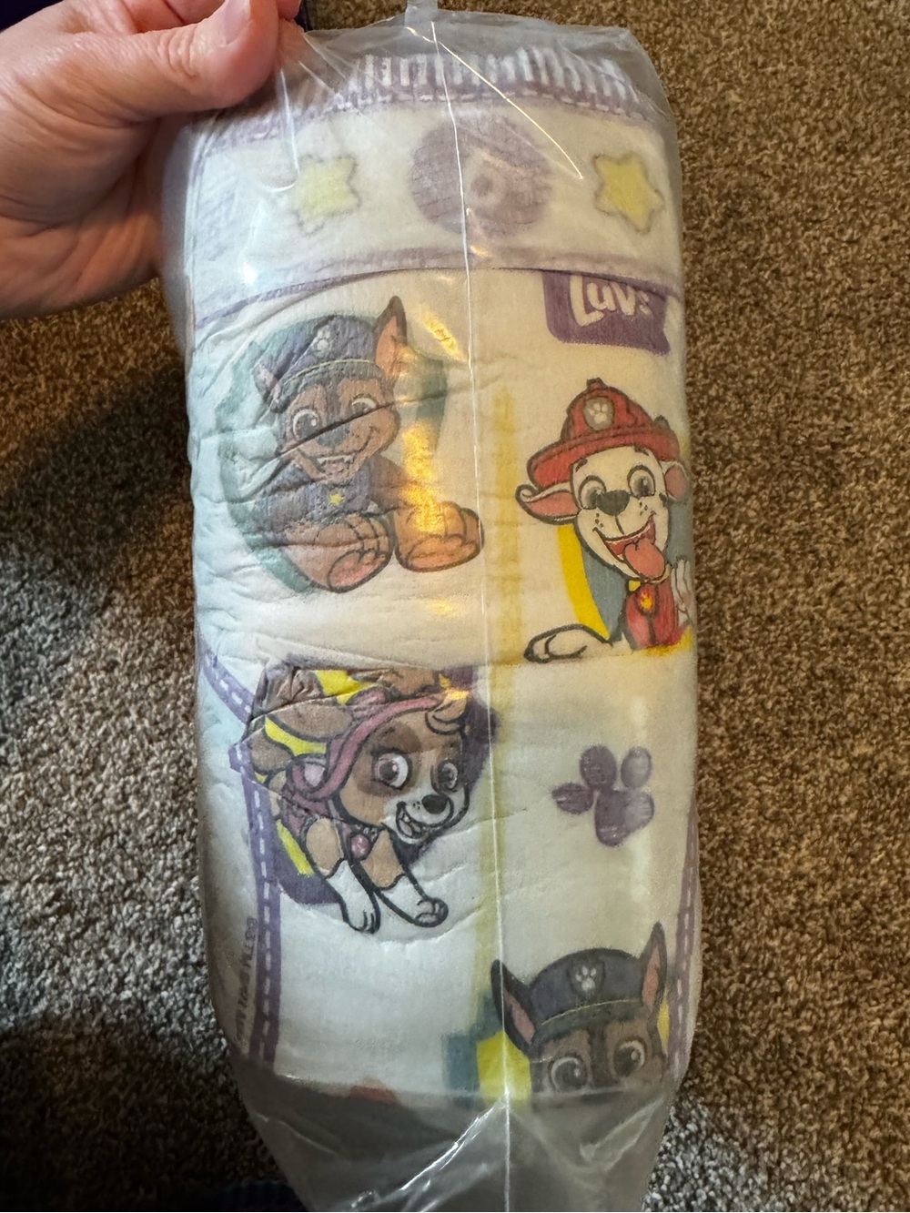 New Luvs #27 ct diapers in Paw Patrol Graphic Size 6 boys girls urine indicator